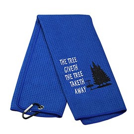 Disc Golf Towel The Tree Giveth The Tree Taketh Away Towel Frisbee Disc Golf Gifts Golf Towel with Clip (The Tree Taketh T)