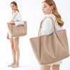 HOXIS Oversize Pu Leather Tote Women Weekender Bag Shopper Handbag