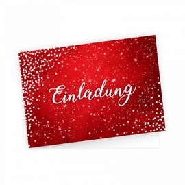 nikima Schönes für Kinder 5 Elegant Folding Invitation Cards Red Glitter with 5 White High-Quality Envelopes - Wedding Birthday Confirmation Anniversary