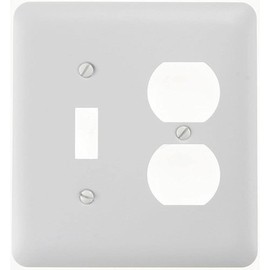 Amerelle Devon Single Toggle/Single Duplex Steel Wallplate in White