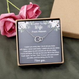 PYOUL Loss of Husband Gift A Letter To My Wife From Heaven Necklace Husband Remembrance Jewelry Sympathy Gift Husband Memorial Gift (Wife From Heaven N)