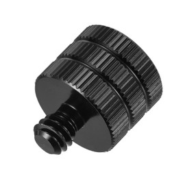 QUARKZMAN Microphone Stand Adapter Female 1/4 Inch to Male 1/4 Inch Aluminium Alloy Microphone Screw Adapter for Microphone Tripod Black 1 Piece