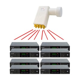 Octo LNB 0.1 dB PremiumX PXO We White For Connecting von 8 Teilnehmern Digital HDTV FullHD 2D UltraHD 4 K 8 K LNC LMB 8-Way Receiver for 8 Receiver
