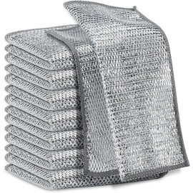 10PCS Set Non-Scratch Steel Wool Dishcloth -Multi Purpose Wire Dishwashing Rags KitchenTowels and Dishcloths Sets Durable CleaningPads Bathroom Home Essentials CleaningSupplies Tools cleaner