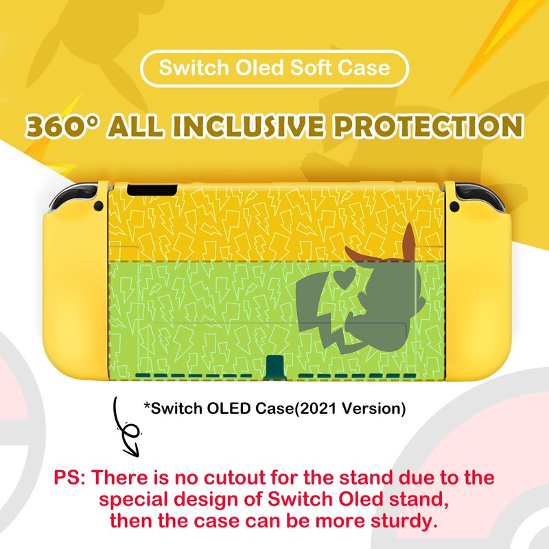DLseego Protective Case for Switch OLED,Slim Soft Dockable Protective Shell