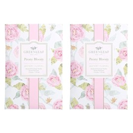 Greenleaf 2 pack of PEONY BLOOM - Floral Scented Sachet Bag - of Bergamot,Grass,Rhubarb,Floral,Woody Oak - Drawer Fragrance Wardrobe Air Room Freshener Living Room Bedroom Bathroom Laundry