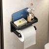 VOLDRA Toilet Paper Holder with Phone Shelf, Self-Adhesive or Screw-in