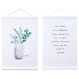 Ywlake A4 Poster Strip, Poster Rail, Magnetic Wooden Poster Hanger, Frame Strips, Picture Frame, Picture Strip, 21 x 30, 20 x 30, 20 x 45 cm (21 cm, White, Pack of 2)