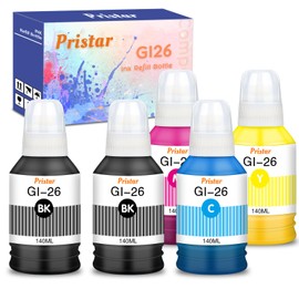 GI-26 GI26 GX7021 Ink Bottles Set Compatible for Canon 26 GI-26 GI26 26 Ink Refill Bottles Work for Canon MAXIFY GX7021 GX6021 GX5020 GX3020 GX7020 GX6020 Megatank GX4020 Printer 5 Pack Black Color
