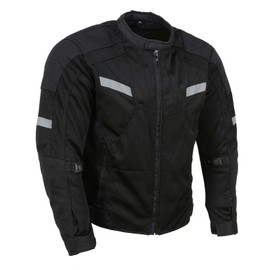 Milwaukee Leather MPM1792 Men's Black CE Armored Textile Motorcycle Jacket- All Season Biker Jacket - 2X-Large