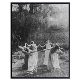 Witchy Pagan Wall Art & Decor - LARGE 11x14 - Witch Coven - Wiccan Wicca Decor - Gift for Witchcraft and Black Magic Fans - Gothic Pagan Wall Art - Goth Room Decor - Creepy Scary Vintage Picture Photo