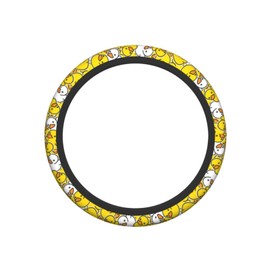 FeHuew Cartoon Cute Duck Childish Steering Wheel Cover for Women, Girls 15 inch Universal Auto Car Anti Slip Wrap Steering Wheel Covers Fit for Vehicles, Truck,SUV