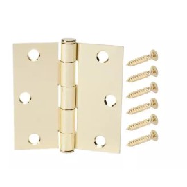 Everbilt 3-1/2 in. Satin Brass Square Corner Door Hinge 237009 DOOR REPAIR JAM