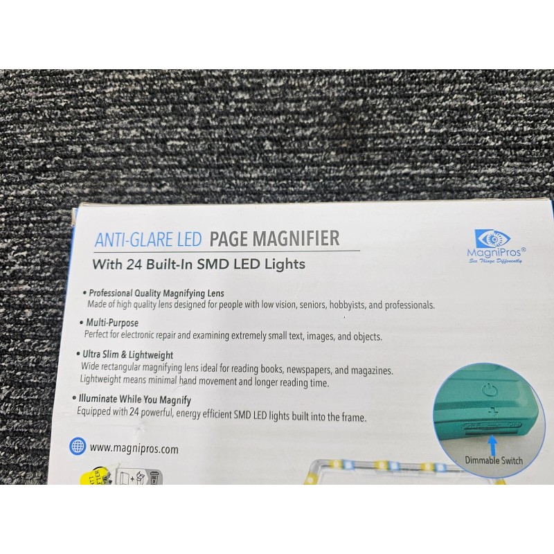 MagniPros 5X Large Ultra Bright LED Page Magnifier with 3