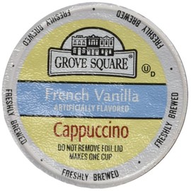 Grove Square Cappuccino, French Vanilla, 24 Count Single Serve Cups (Pack of 3)
