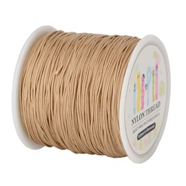 PandaHall 98 Yards 0.8mm Braided Nylon Cord Chinese Knot Cord Faux Silk Beading Thread for Shamballa Macrame Bracelet Making(Burlywood)