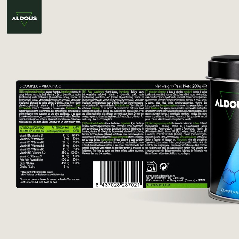 Vitamin B-Komplex + Vitamin C - 400 Tabletten - Über