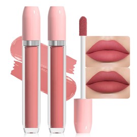 BINGBRUSH Super Stay Matte Longwear No-Budge Liquid Lipstick Makeup,Highly Pigmented Color and Instant Shine, Cheeky, Soft Matte Lip Cream Lightweight Lipgloss (03#&04#, Pack of 2)