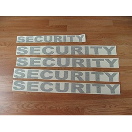 Black Security Decal Set Kit 5 Huge Stickers Lot 4 Car Truck SUV Van Golf Cart