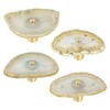 moonsix Set of 4 Agate Slice Cabinet Knobs with Screws,