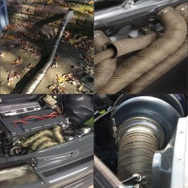 2'' x 50' 2 Rolls Titanium Exhaust Heat Wrap Roll Heat Shield Header Tape with 24 pcs Stainless Steel Locking Ties Used for Motorcycles Cars Exhaust Manifolds Pipes