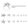 sourcing map 120PCS Metal Star Studs Claw 5-Claw Silver Tone