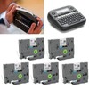 5 Pcs Label Maker Tape Black On White 12mm Width