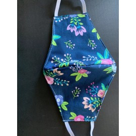 Face Mask triple Layer Handmade Washable Cloth Pink Flower F