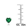 Sterling Silver Created Emerald 7mm Heart Stud Earrings