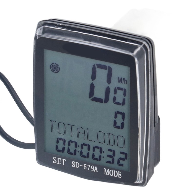 Bike Computer Wired Waterproof Bicycle Odometer Speedometer with Backlight Display