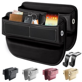 Organizador de relleno para asiento de coche, asiento delantero y organizador de huecos, accesorios de coche ajustables para teléfonos, anteojos,...  