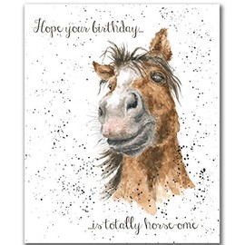 Wrendale Designs HORSE Happy BIRTHDAY CARD by Hannah Dale CHESTNUT HORSE