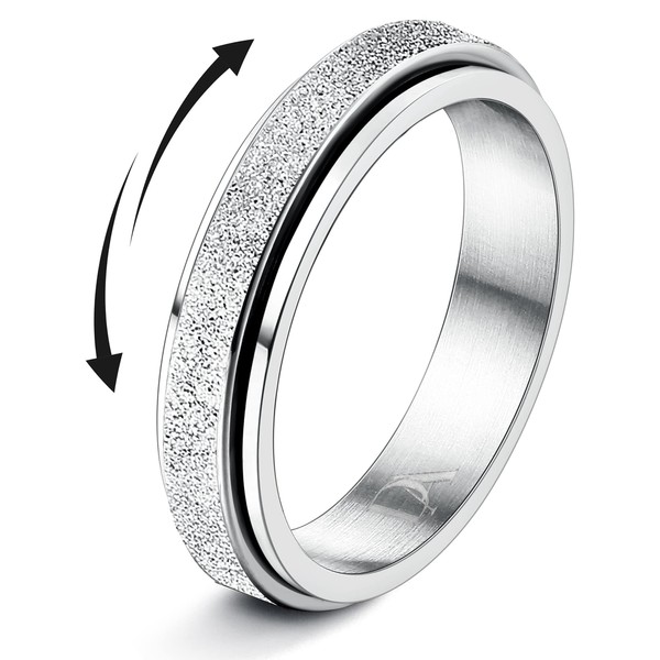 Diamday Fidget Rings for Women Men - 4mm Silver Spinner
