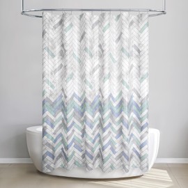 Allure Home Creation Zig Zag Tile PEVA Shower Curtain