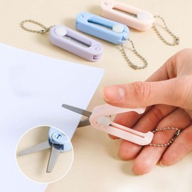 4PCS Folding Scissors 2.5inch Mini Portable Craft，Keychain ， Mini Scissor with Keychain for Cutting Portable，Travel, Foldable Telescopic Pocket ，Foldable Telescopic Cutter