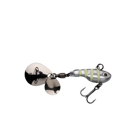Berkley Pulse Spintail, Jig Lure with Spinner Blade & Berkley Fusion Treble Hook - Long Casting Hard Bait for Perch, Trout, Pike, Unisex,Glow Silver Zebra, 21g | 75mm