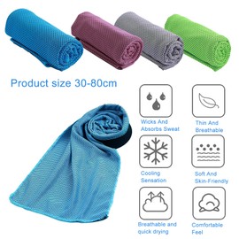 TYXHXTF Cooling Towel 4 Pack, Microfibre Gym Towel, Compact, Ultra Lightweight & Quick Dry, Soft Breathable For Golf, Sport, Running, Gym, Workout, Camping, Fitness