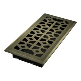 Imperial RG3401 Templar Decorative Floor Register, 4x10 Inch, Vintage Brass