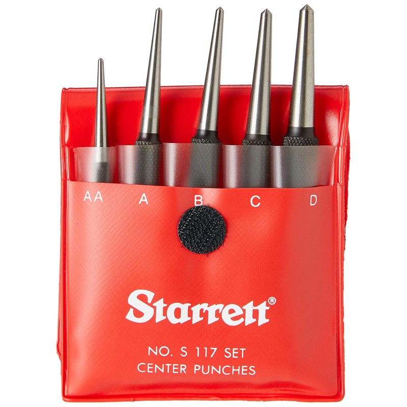 Starrett S117PC Centre Punches Set, 1/16", 5/64", 3/32", 1/8", 5/32"