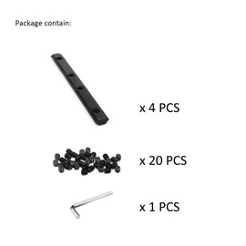 BLCCLOY 4Pcs 2020 Aluminum Extrusion T Slot Corner Bracket Extruded Hardware Straight Line Connector with Screw for 20 Series Black 20/20 80 20 2040 T V Slot Aluminum Profile Length Fasteners