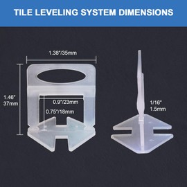 Tile Leveling System Clips 1/16 Inch 2000pcs Tile Leveling Spacer DIY Tiles Leveler Spacers 1.5mm Tile Tools Set Tile Leveling System for Professional Ceramic Stone Installation