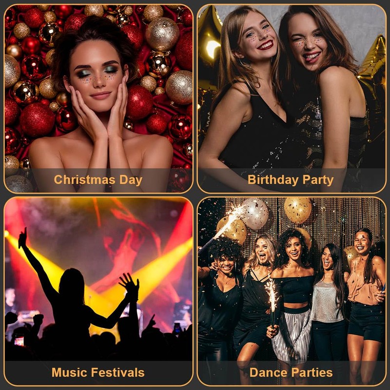 LOPHE Glitter Freckles Face Tattoo, 12PCS Glow Up Sparkle Temporary