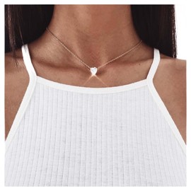 Inilbran Boho Crystal Love Heart Necklaces Crystal Heart Pendant Necklace Chain Rhinestone Heart Drop Necklace Diamond Heart Clavicle Necklaces for Women and Girls