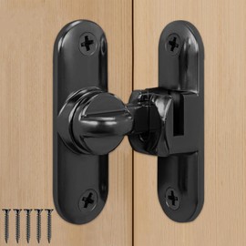Sliding Door Locks, 90/180 Sliding Door Bolt for Sliding Doors, Barns, Bathrooms, Windows, Kitchens etc. (Black)