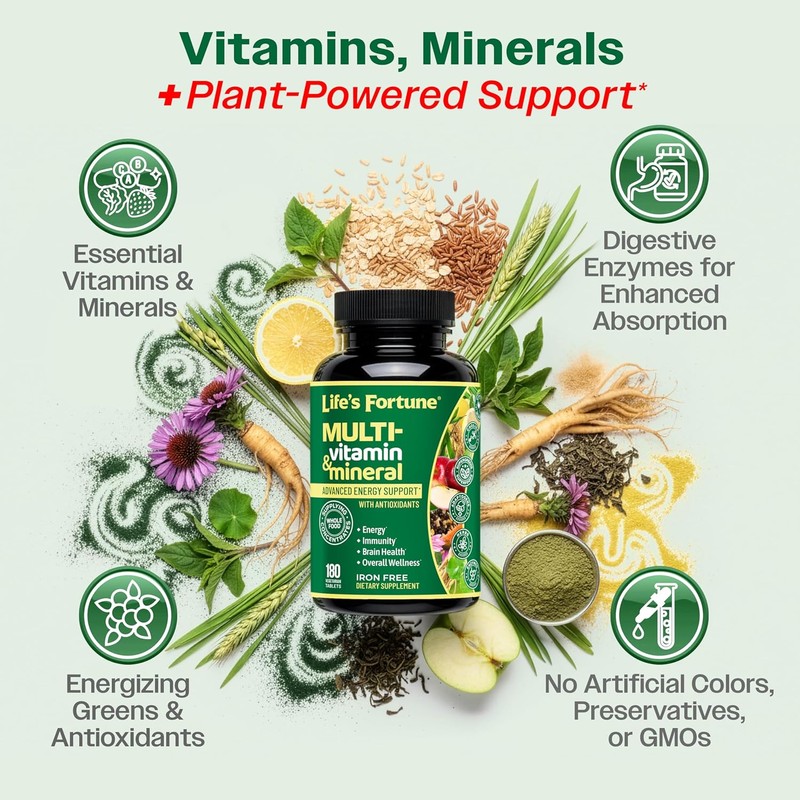 Life's Fortune Whole Food Multivitamin & Mineral, Advanced Energy Support