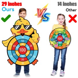 36PCS Duck Birthday Decorations Party Game Dart Board Games for Kids with 12PCS Sticky Balls Large Fun Dwarf Dartboard Indoor Outdoor Sports Games Party Toys for Party Supplies