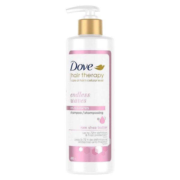 Dove Hair Therapy Endless Waves for Wavy Hair Shampoo Moisturizing Shampoo Made With Raw Shea Butter for Up To 72H Definition 400 ml