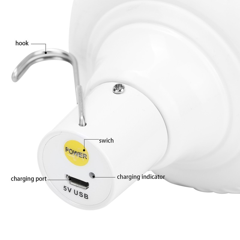 Outdoor LED 5000lm Camping Light USB Charging Portable Hook Hanging
