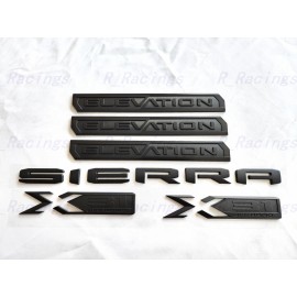 GMC 6PCS Matte black Door Rear Elevation Sierra Bed X31 Emblem 2019-2025 Sierra 1500