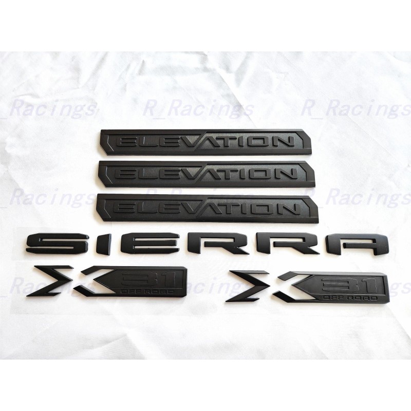 GMC 6PCS Matte black Door Rear Elevation Sierra Bed X31